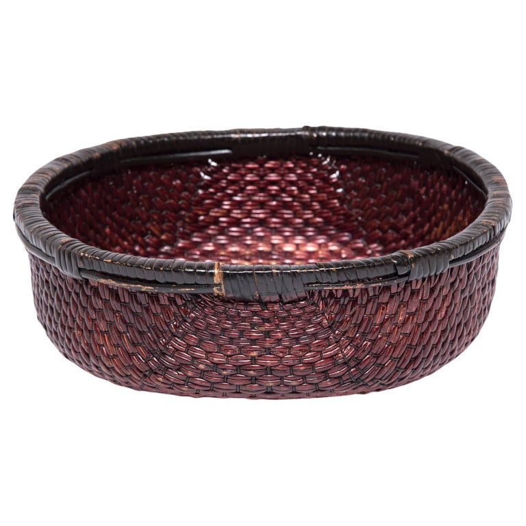Chinese Woven Offering Basket, c. 1900 For Sale at 1stDibs