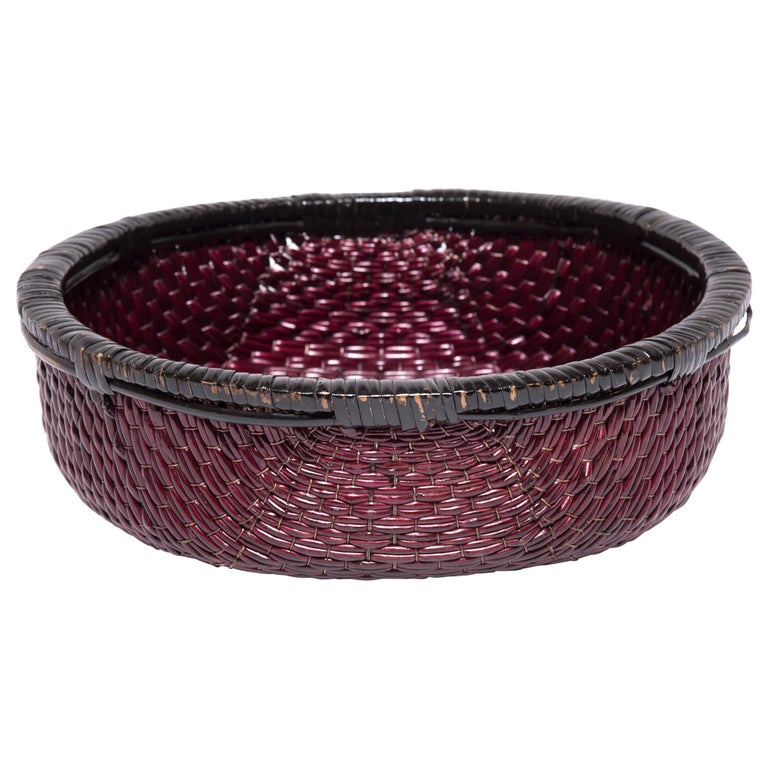 Chinese Woven Offering Basket For Sale at 1stDibs