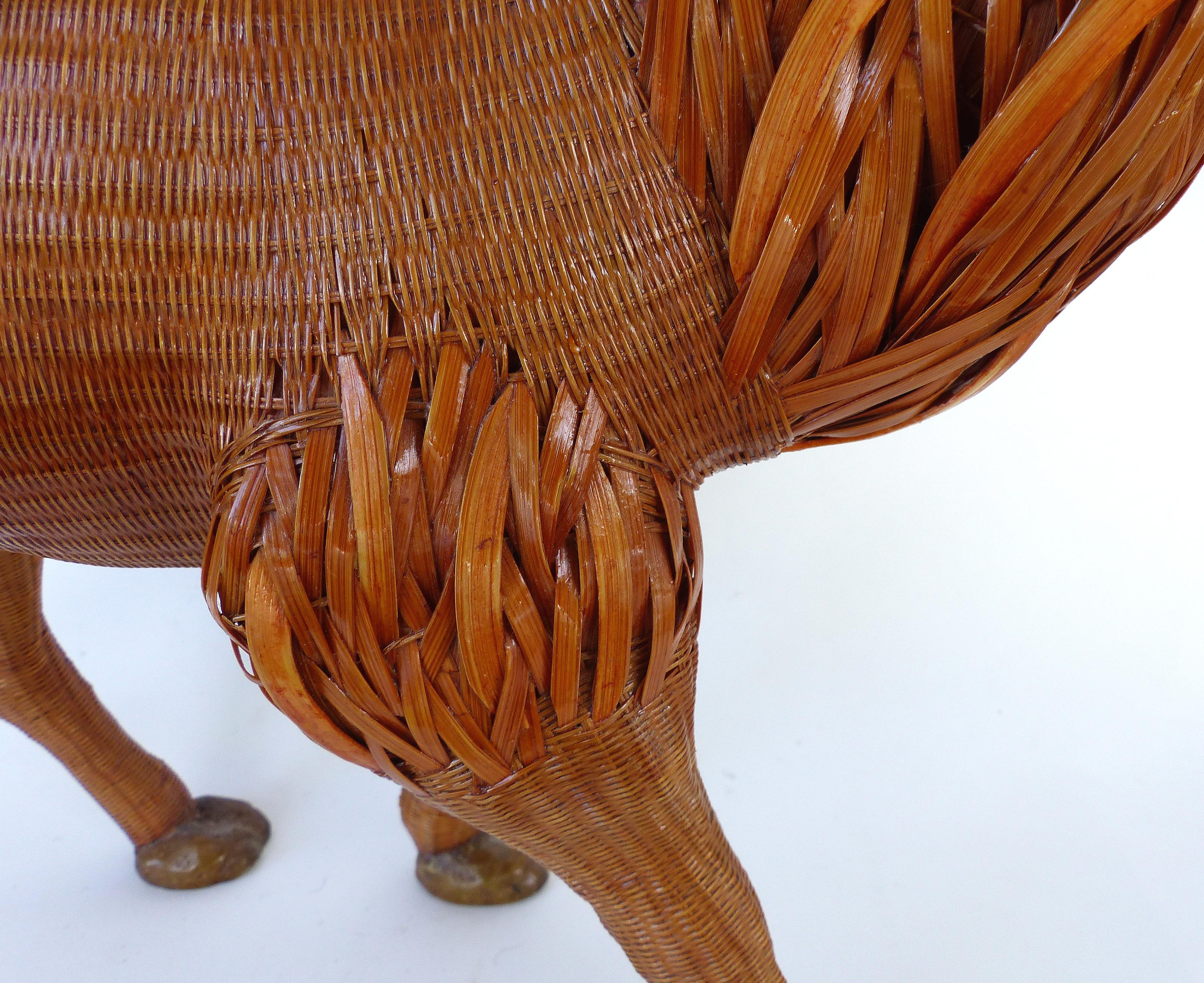 Chinese Woven Reed Sculpture of a Camel from the Shanghai Collection In Good Condition In Miami, FL