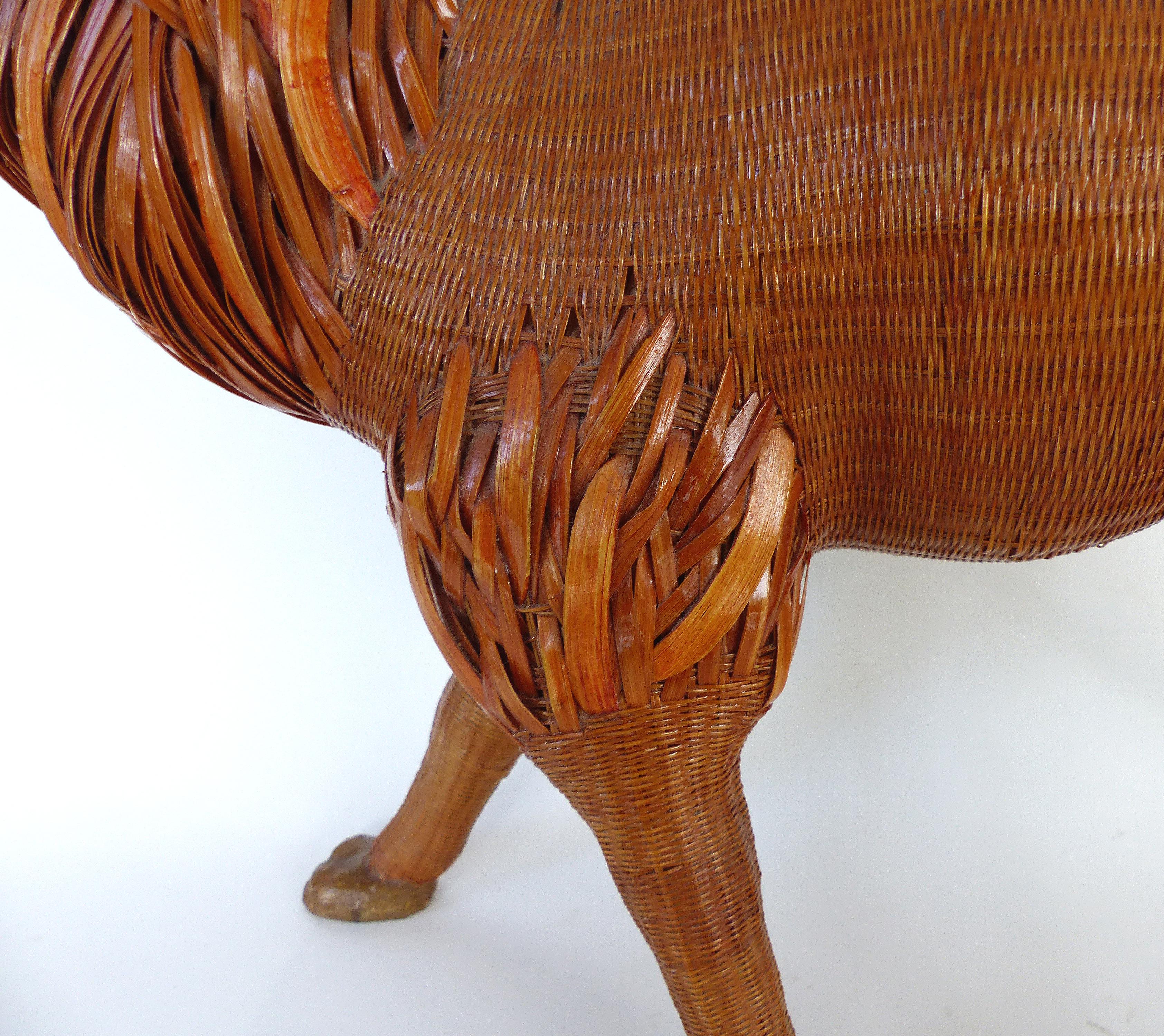 Late 20th Century Chinese Woven Reed Sculpture of a Camel from the Shanghai Collection