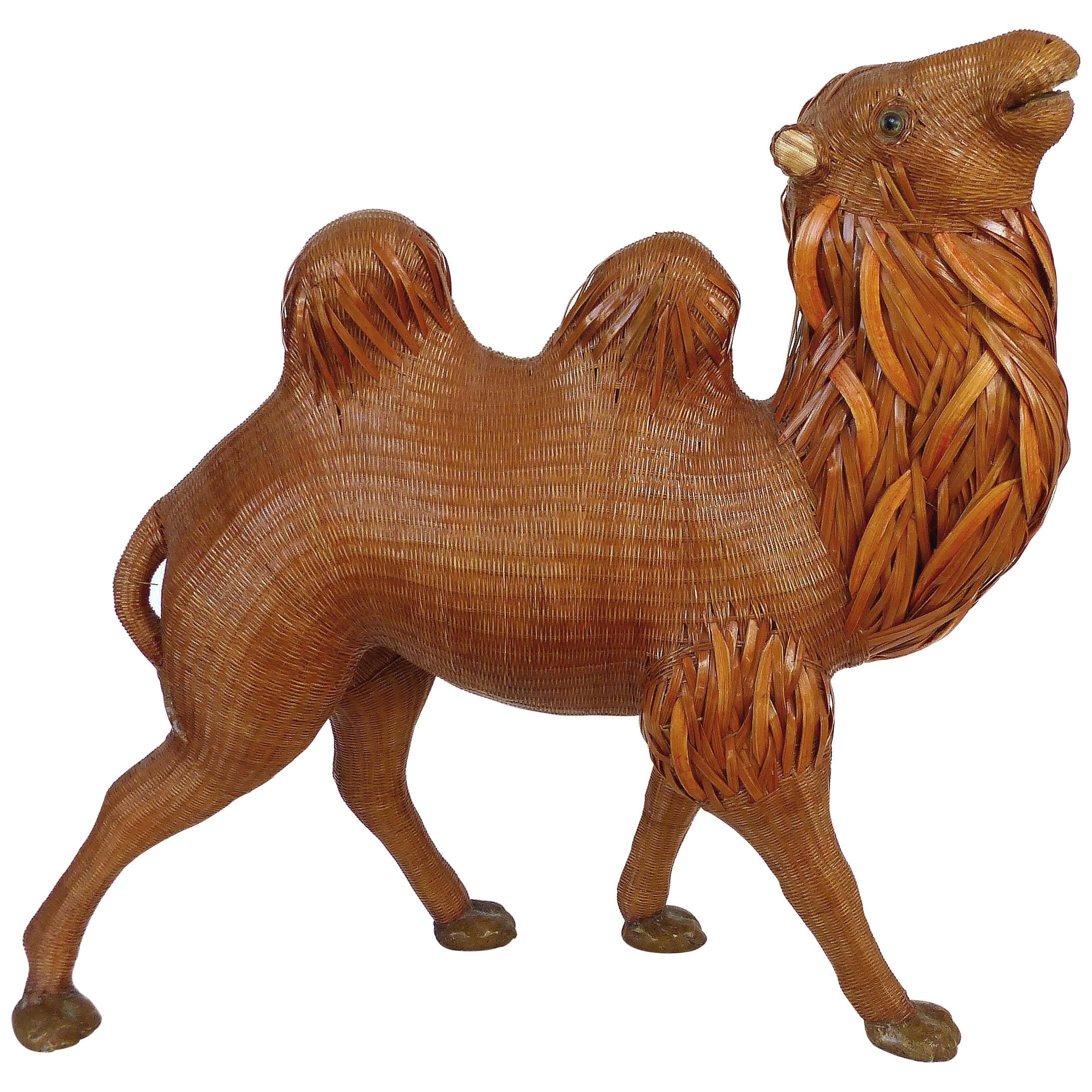 Chinese Woven Reed Sculpture of a Camel from the Shanghai Collection