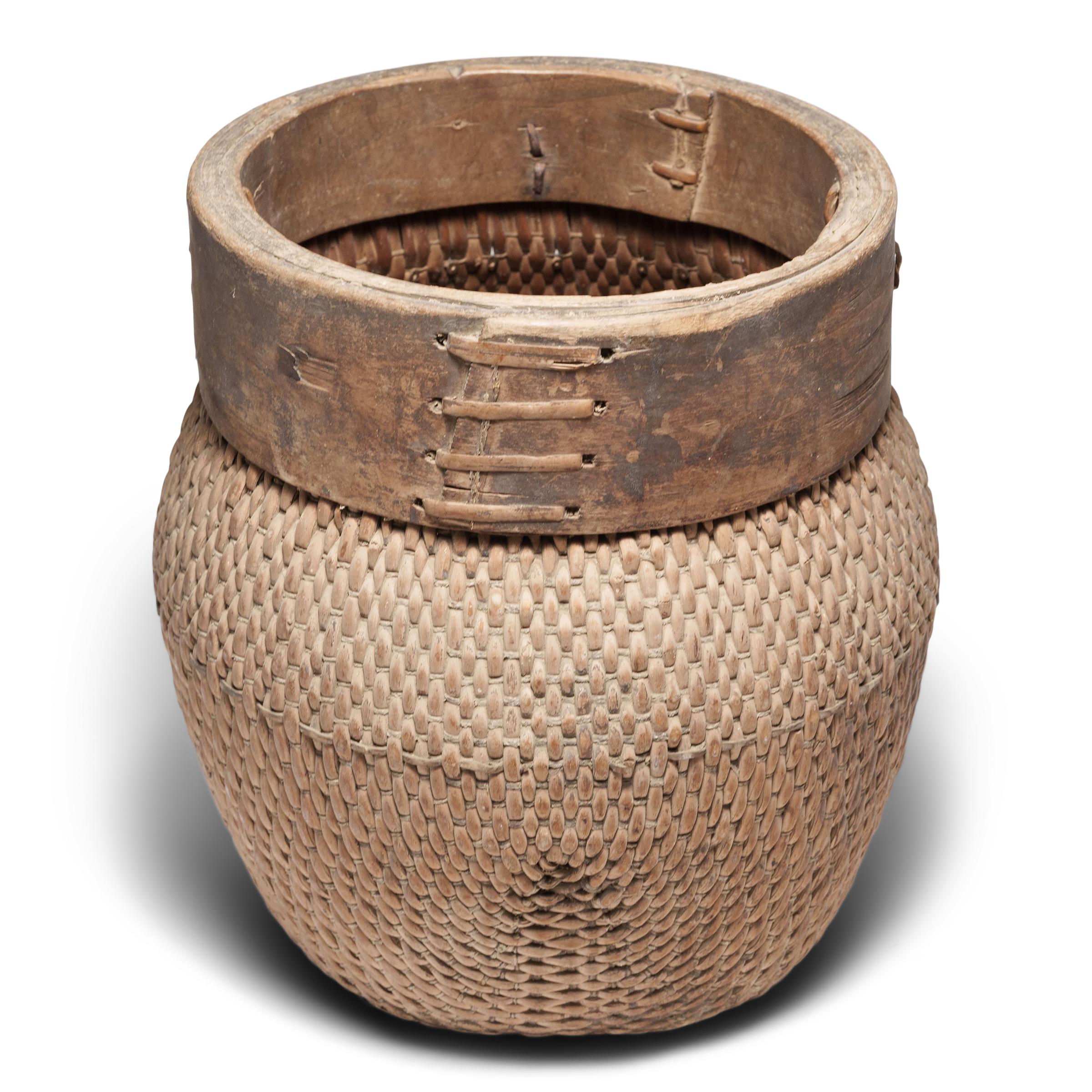 Hand-Woven Chinese Woven River Basket, c. 1800