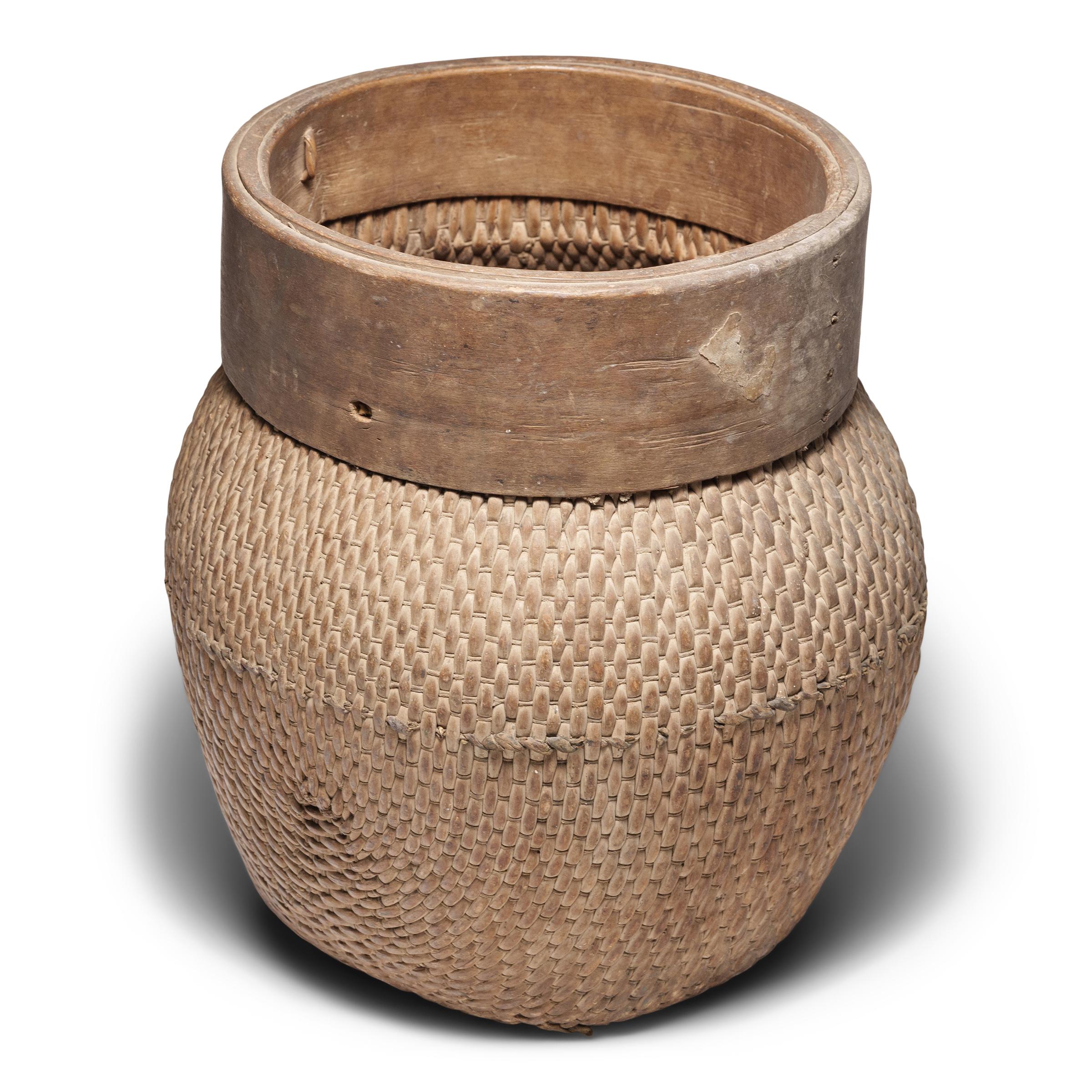 Hand-Woven Chinese Woven River Basket, c. 1800