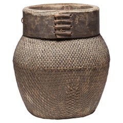 Antique Chinese Woven River Basket, c. 1800