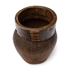 Chinesischer gewebter Flusskorb, um 1900