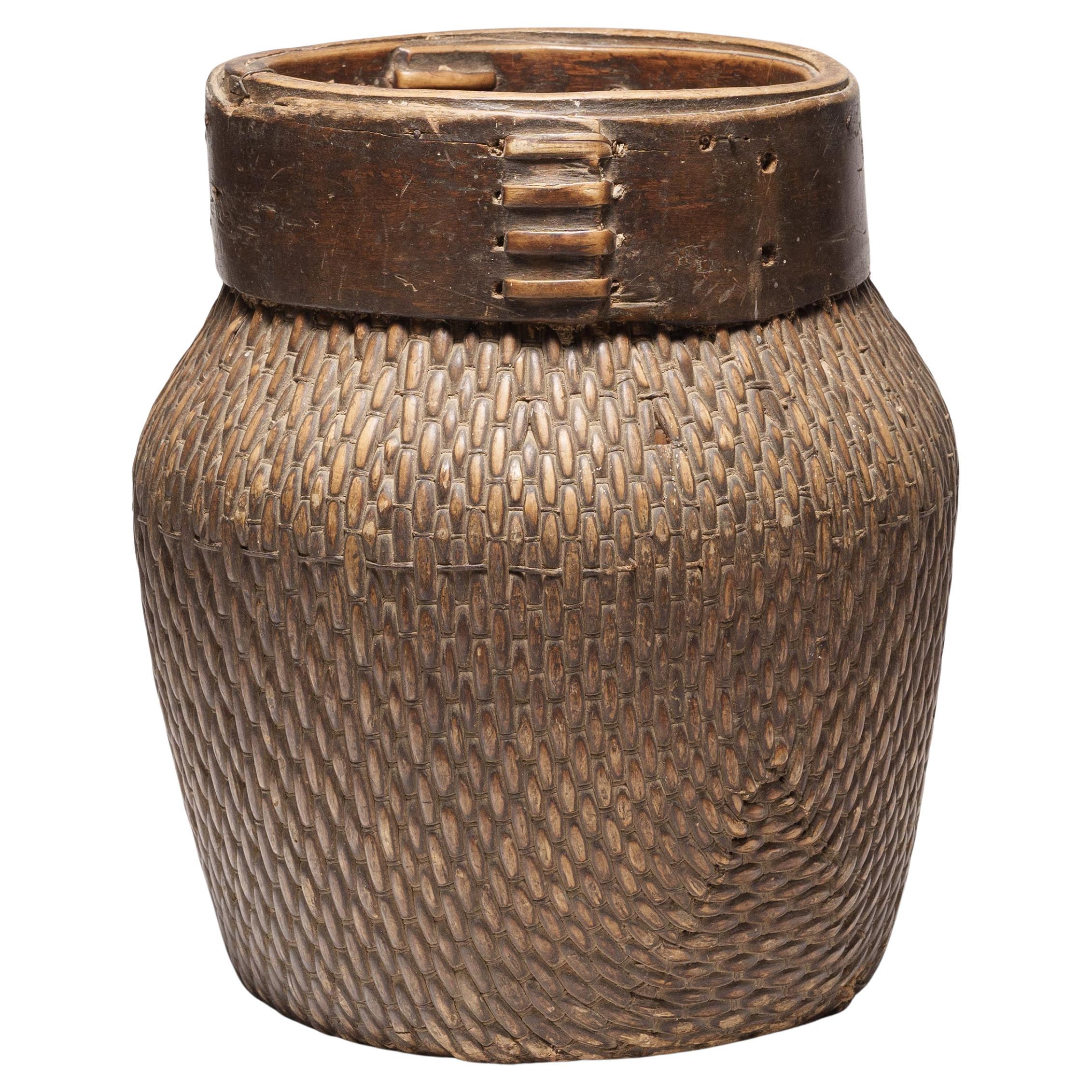 Panier de rivière chinois tissé, vers 1800