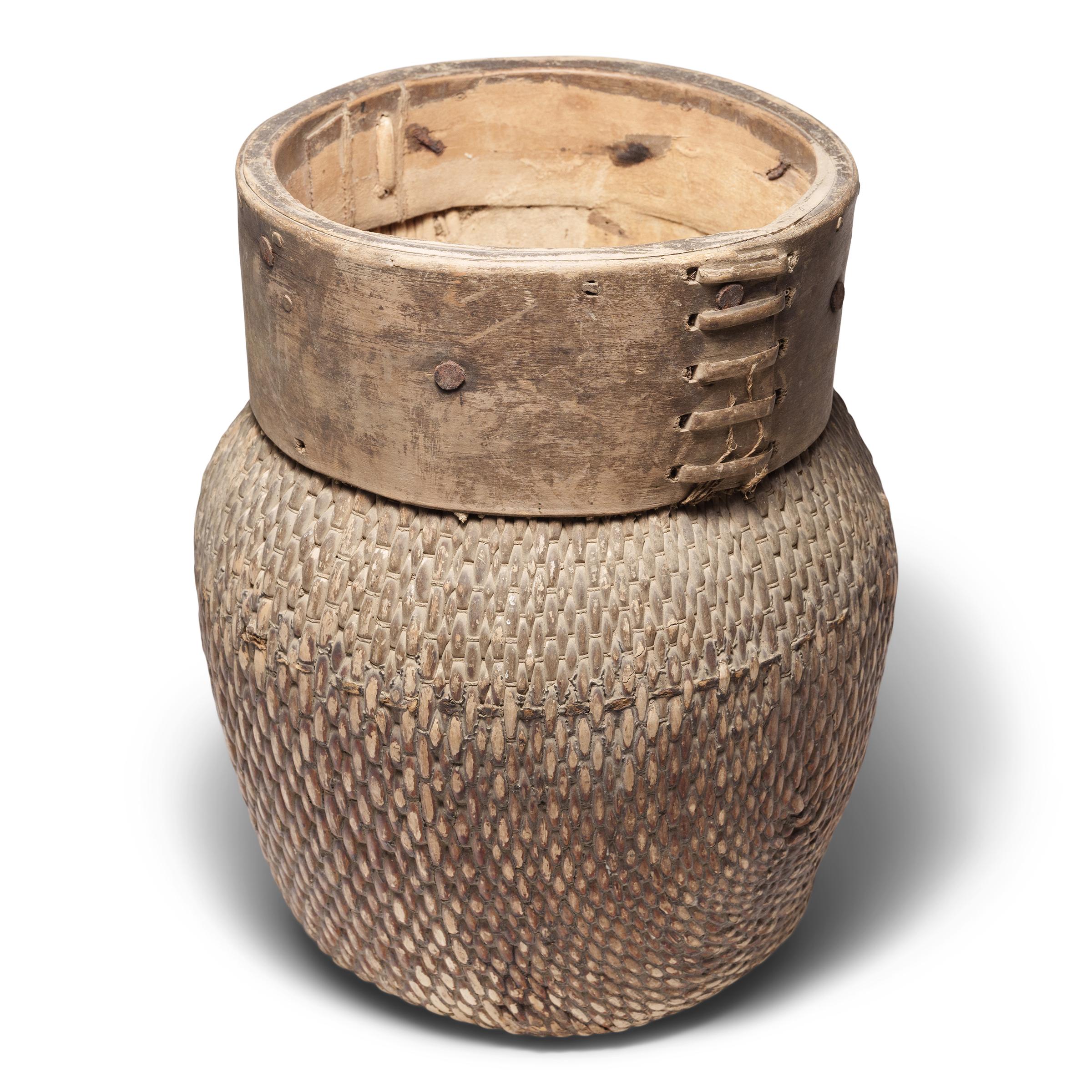 Hand-Woven Chinese Woven River Basket, circa 1900
