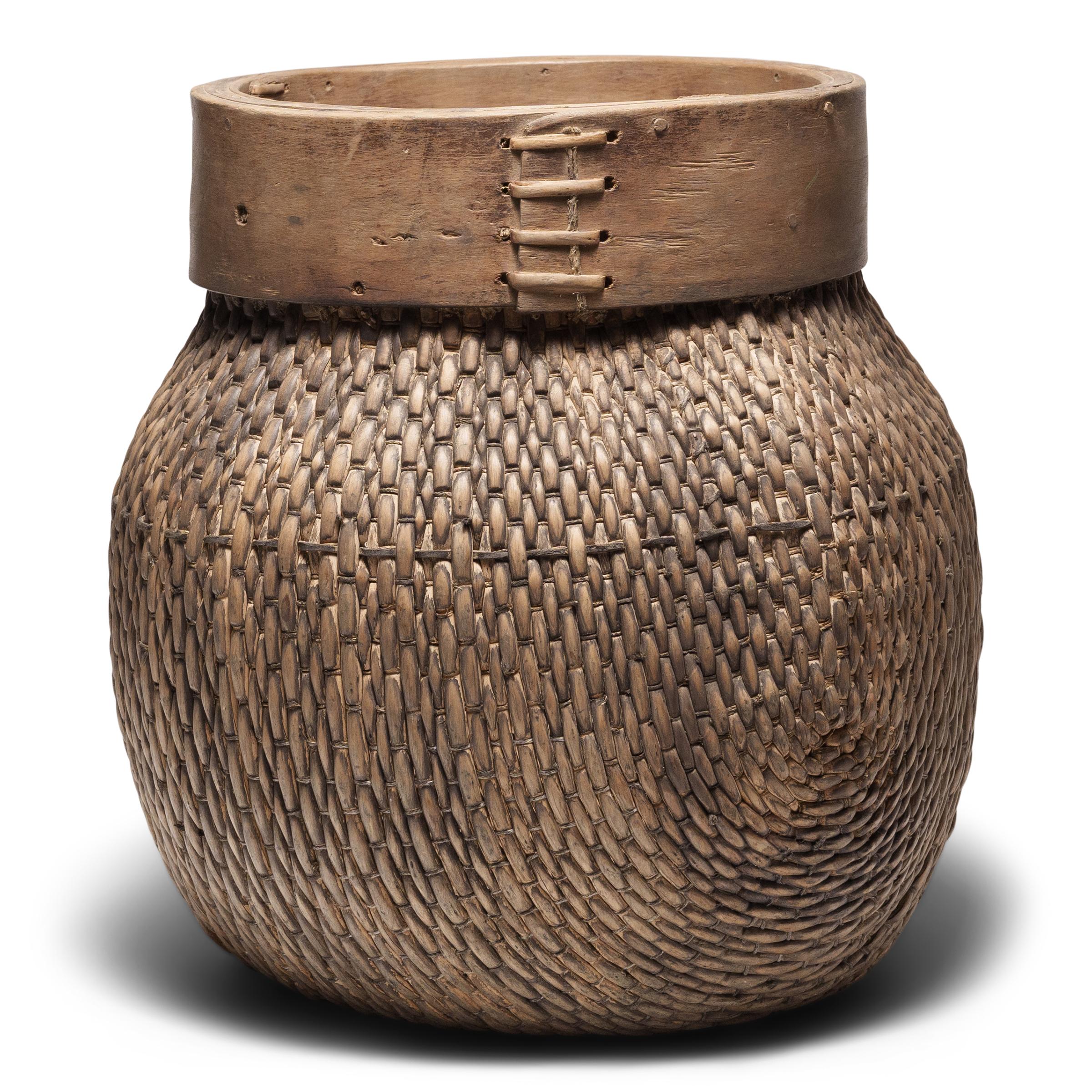 Hand-Woven Chinese Woven River Basket, circa 1900