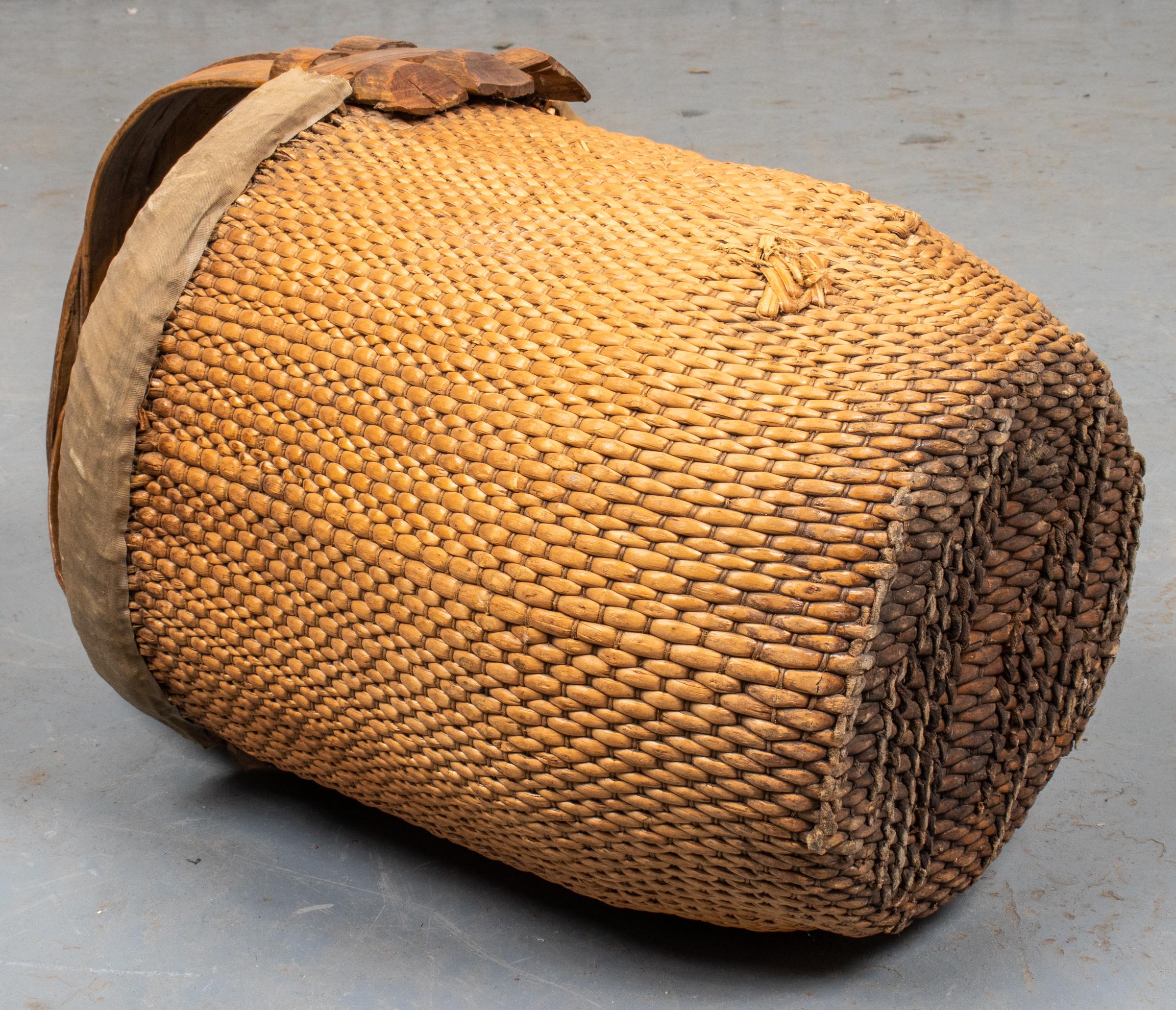 Chinese Woven Straw Basket with Handle 2