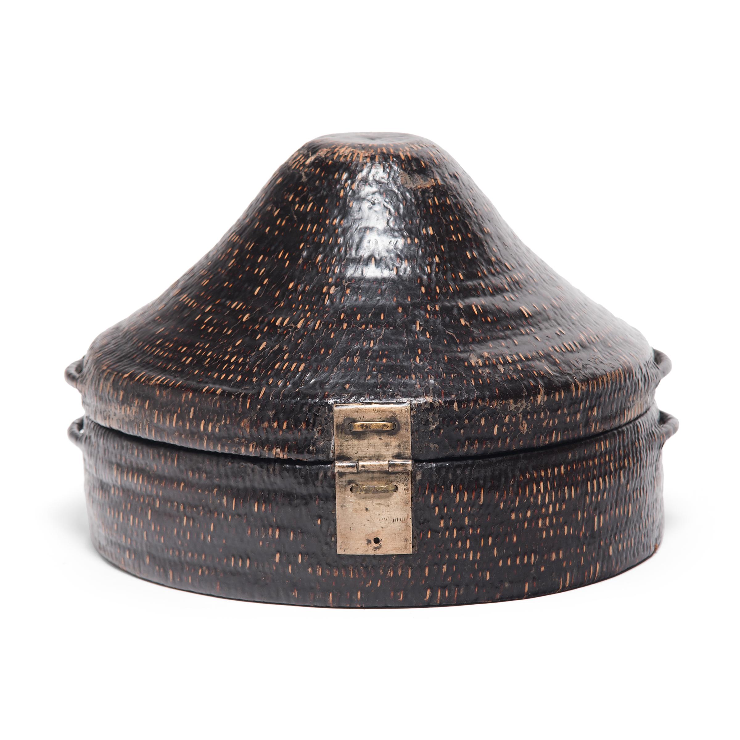 Qing Chinese Woven Summer Hat Box, circa 1850