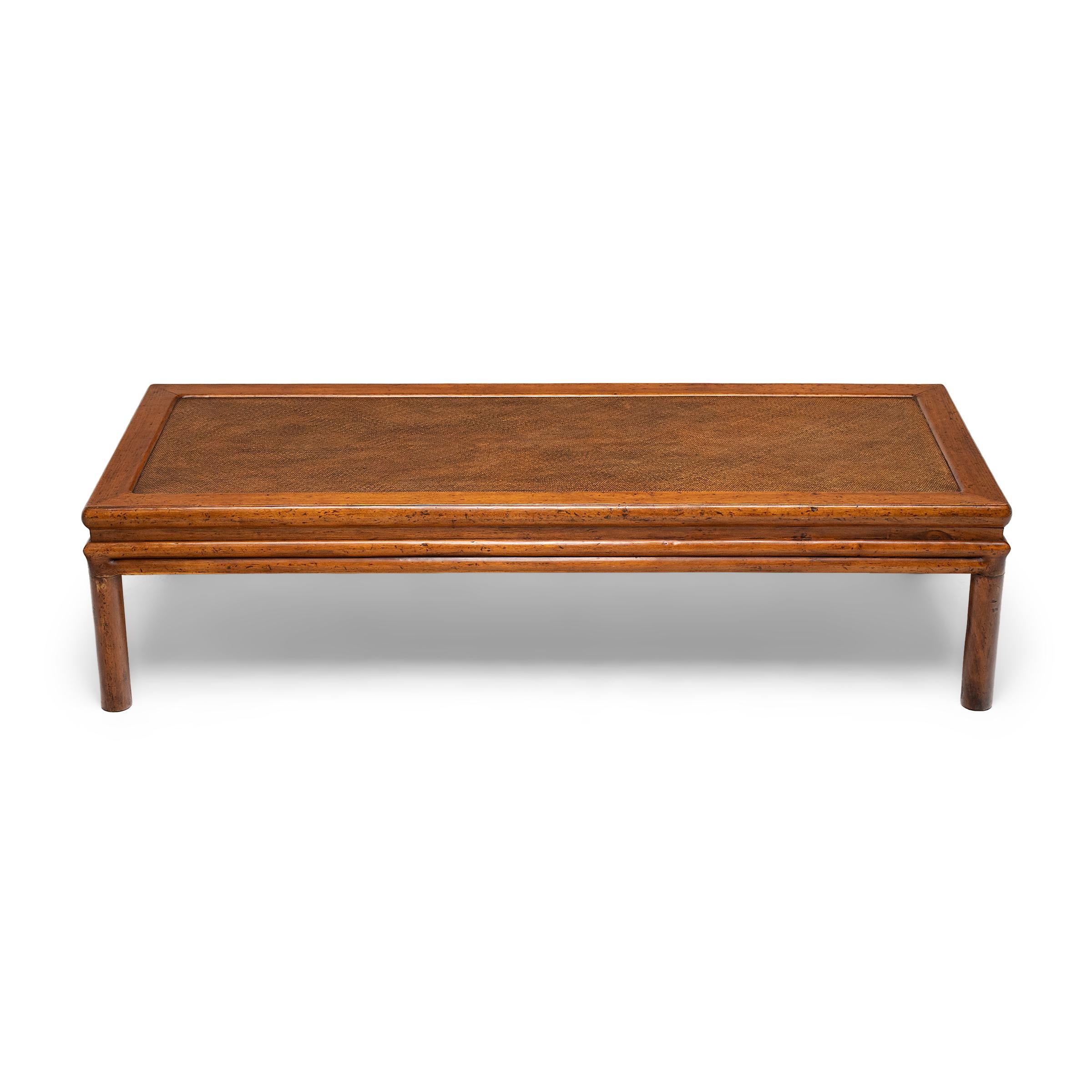 Lacquered Chinese Woven Top Summer Daybed, c. 1850 For Sale