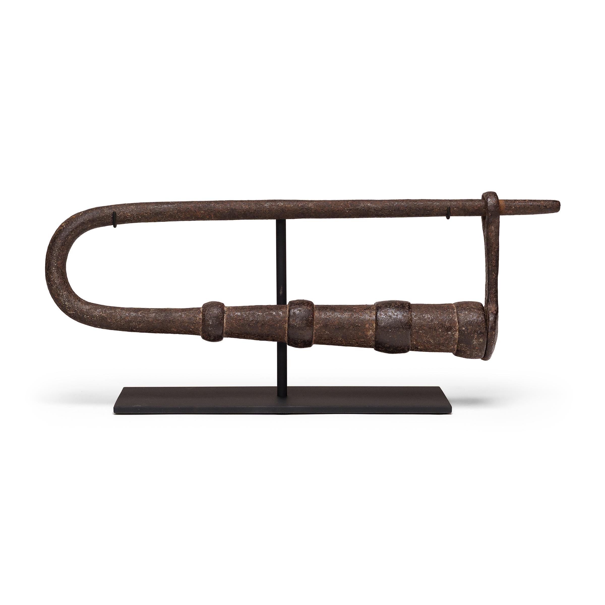 19th Century Chinese Wrought Iron Door Lock, c. 1850