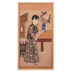 Chinese Yangliuqing New Year Painting of Peace & Prosperity, c. 1920
