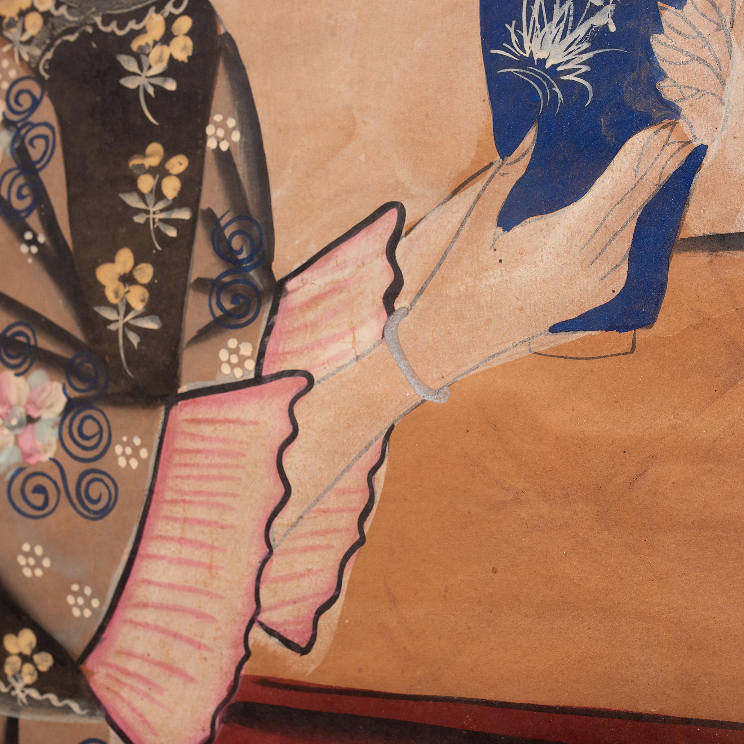 Chinois Peinture chinoise de la nouvelle année Yangliuqing représentant la paix et la prospérité en vente