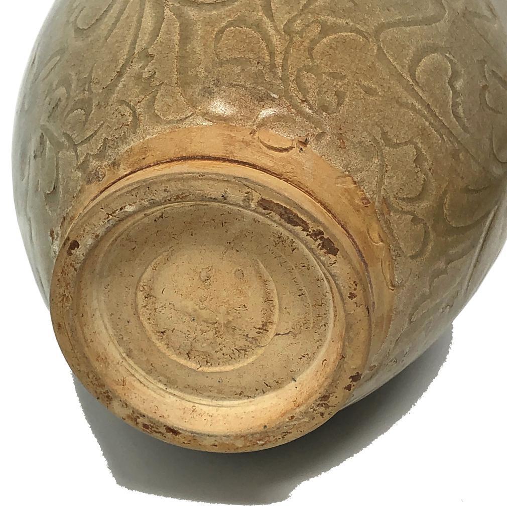 Chinese Yaozhou Celadon Ceramic Bottle Vase For Sale 6