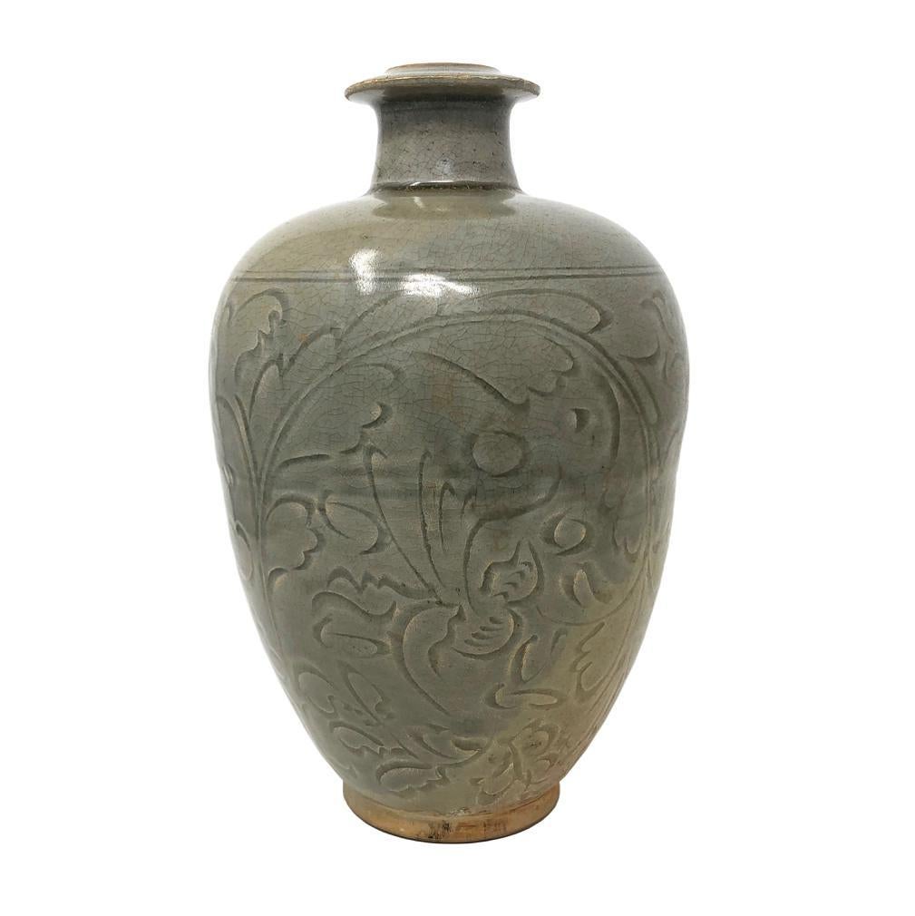 Other Chinese Yaozhou Celadon Ceramic Bottle Vase For Sale