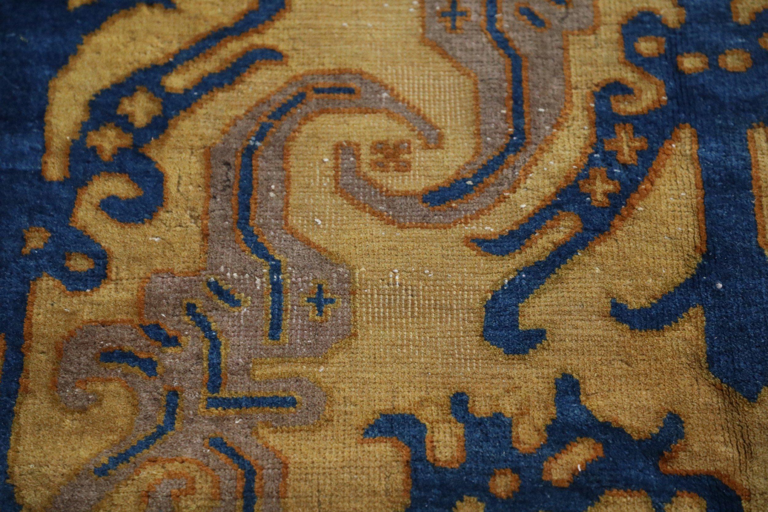 Chinese Yellow and Blue Carpet For Sale 12