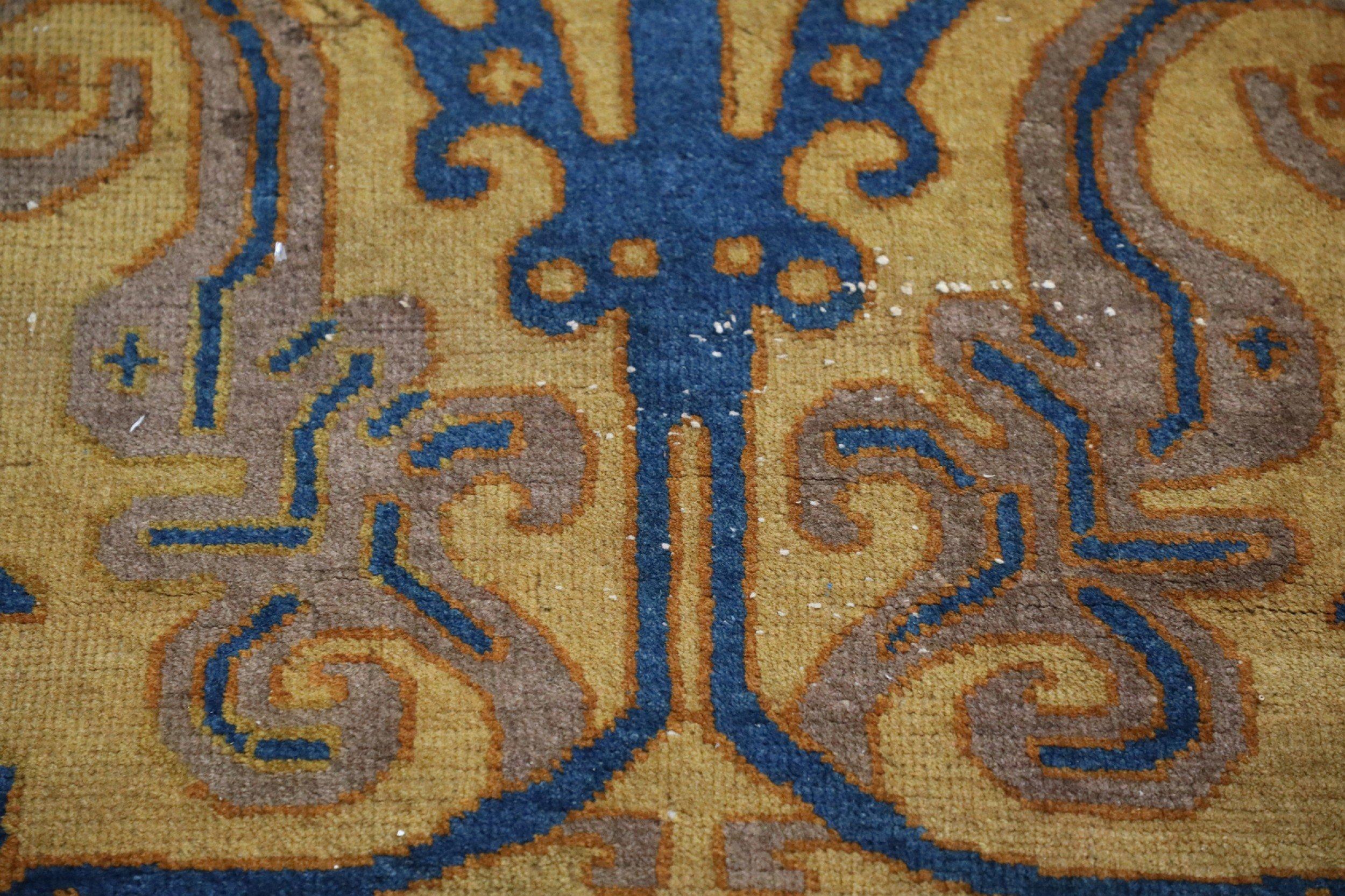 Exportation chinoise Tapis chinois jaune et bleu en vente