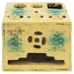 Poggiapennello cinese smaltato di giallo, 1850 ca.