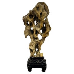 Chinese Yingshi Scholar
s Stone, or Gongshi, on Stand