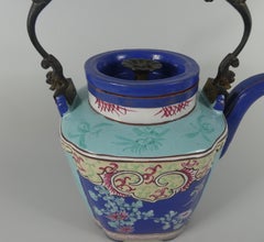 Chinese Yixing Enameled Teapot and Cover, 19th Century, Qing Dynasty