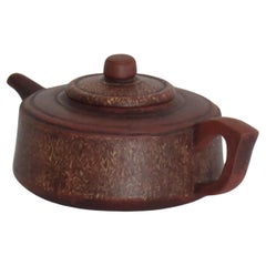 Chinese Yixing Red Clay Teapot with marbled decoration fully marked, Circa 1920