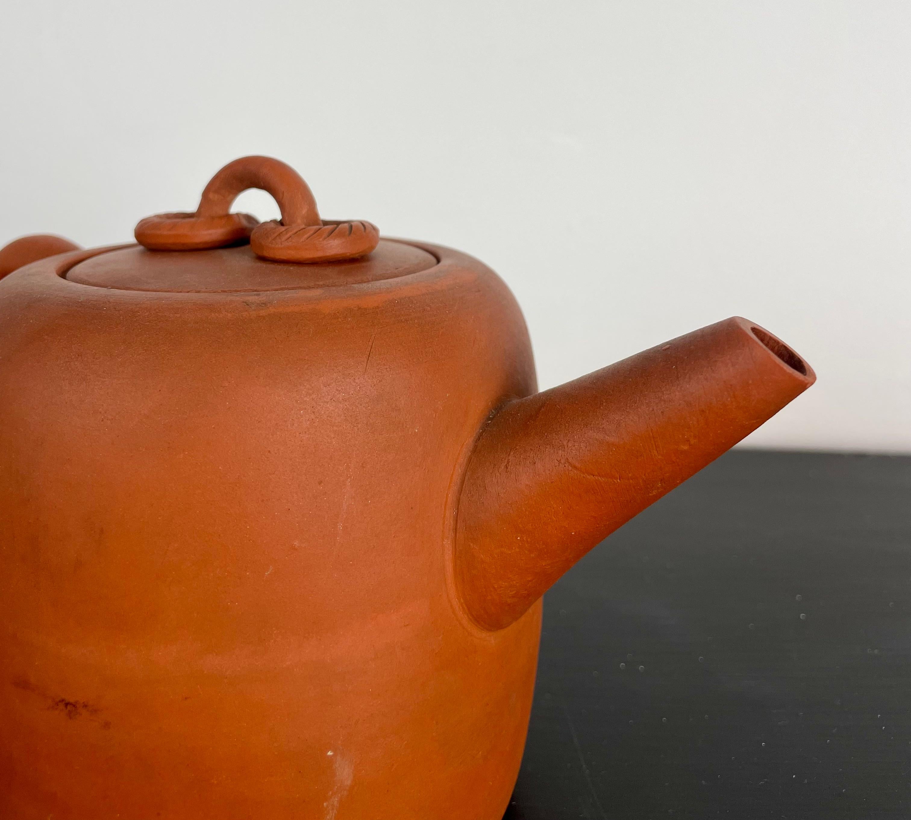 Superbe Théière En Terre Cuite Artisanale Marron Générique