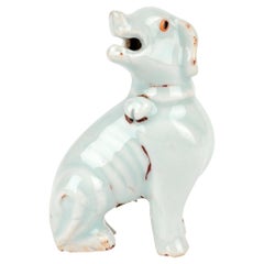Chinese Yongzheng Celadon Glazed Porcelain Figure of a Dog