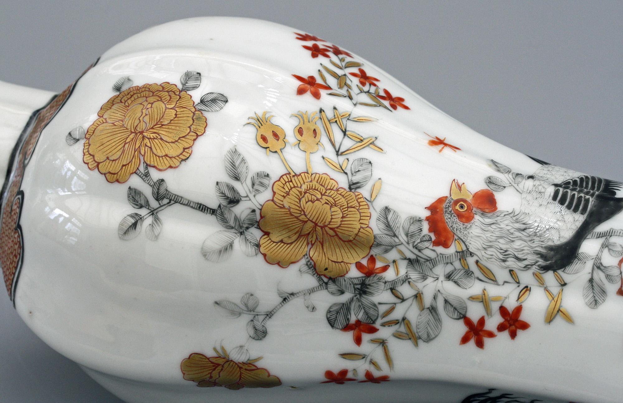 Porcelaine Vase coq en porcelaine rouge de fer Yongzheng, 1723-1735 en vente
