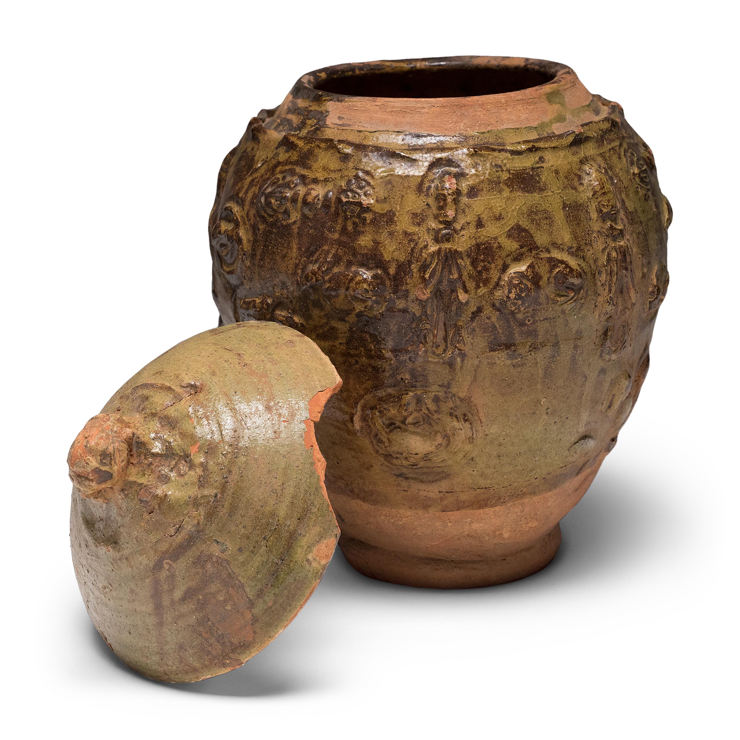 Jarro chino de ofrendas esmaltado Yuan, c. 1350 Chino en venta