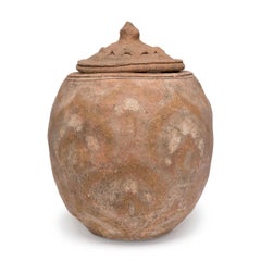 Chinese Yuan Dynasty Offering Jar with Polychromed Lotus Petals, c. 1300
