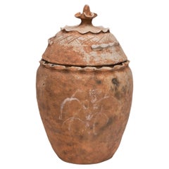 Chinese Yuan Dynasty Polychromed Offering Jar, c. 1300