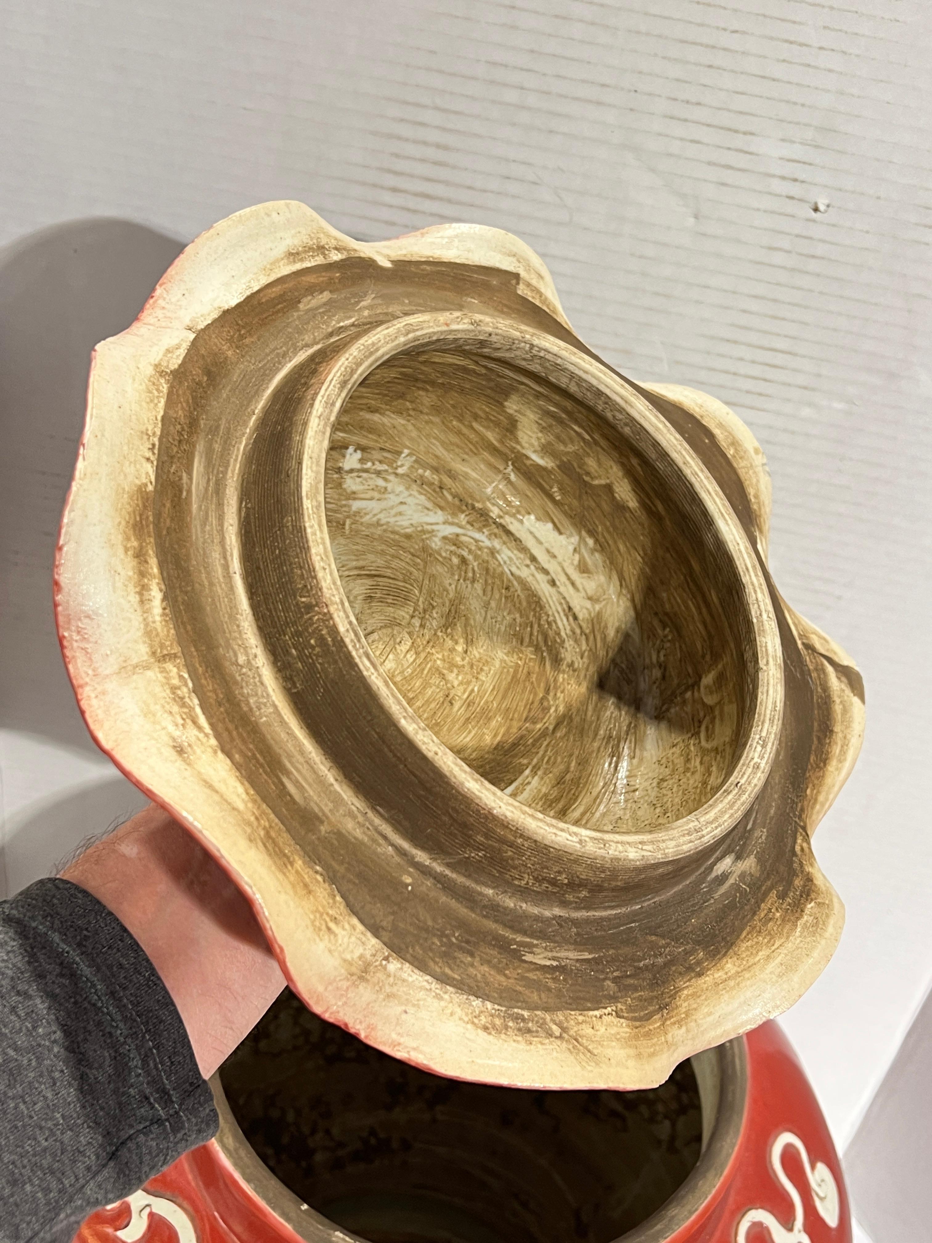 Jarra / Olla Roja Esmaltada Estilo Dinastía Yuan China en venta 3