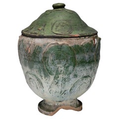 Chinese Yuan Green Glazed Lotus Jar, c. 1350