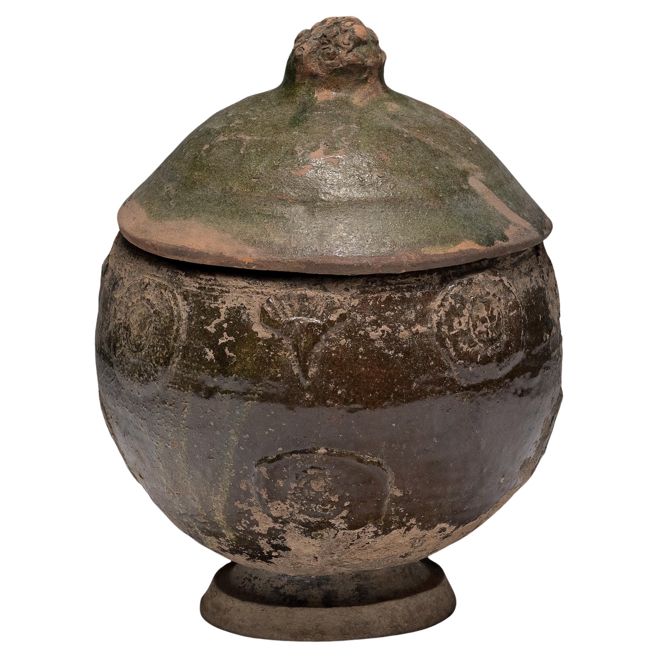 Jarre à offrandes chinoise à glaçure verte Yuan, c. 1350