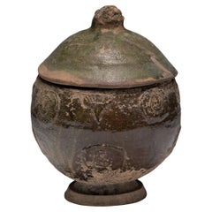 Chinese Yuan Green Glazed Offering Jar, c. 1350