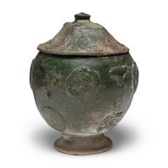Chinese Yuan Green Glazed Offering Jar, c. 1350