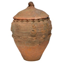 Chinese Yuan Green Glazed Zodiac Jar, c. 1350