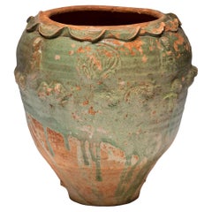 Chinese Yuan Green Glazed Zodiac Jar, c. 1350