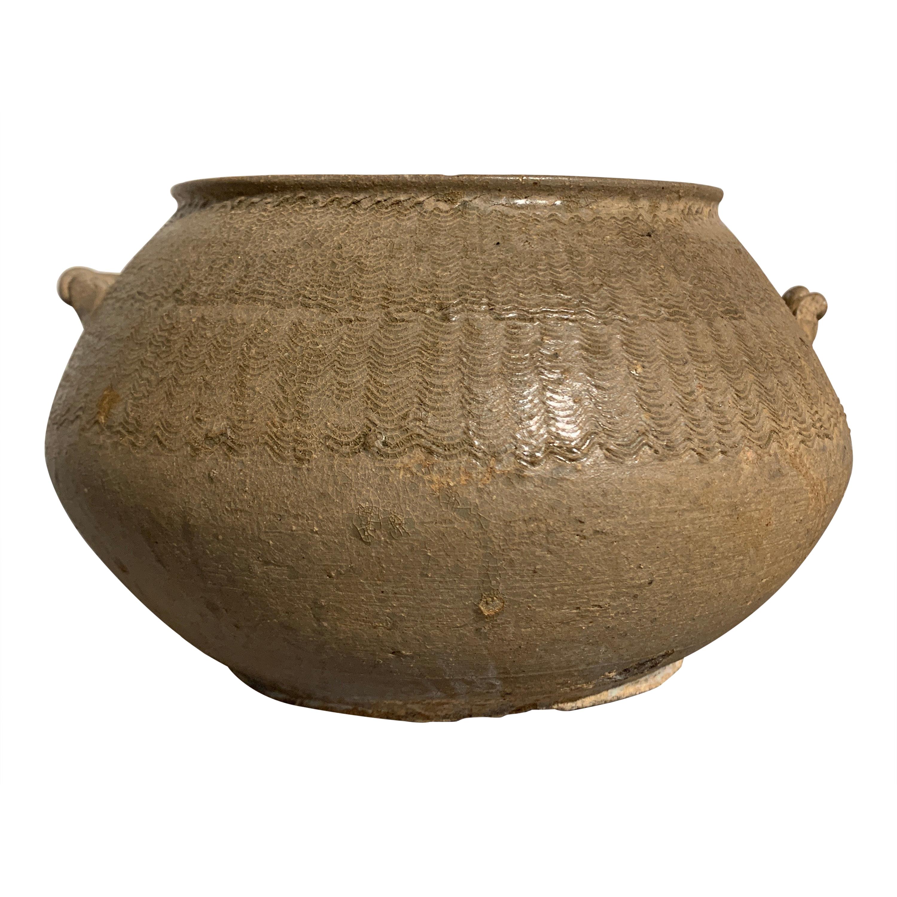 Chinese Yueyao Celadon Glazed Jar 'Guan', Five Dynasties, 10th Century