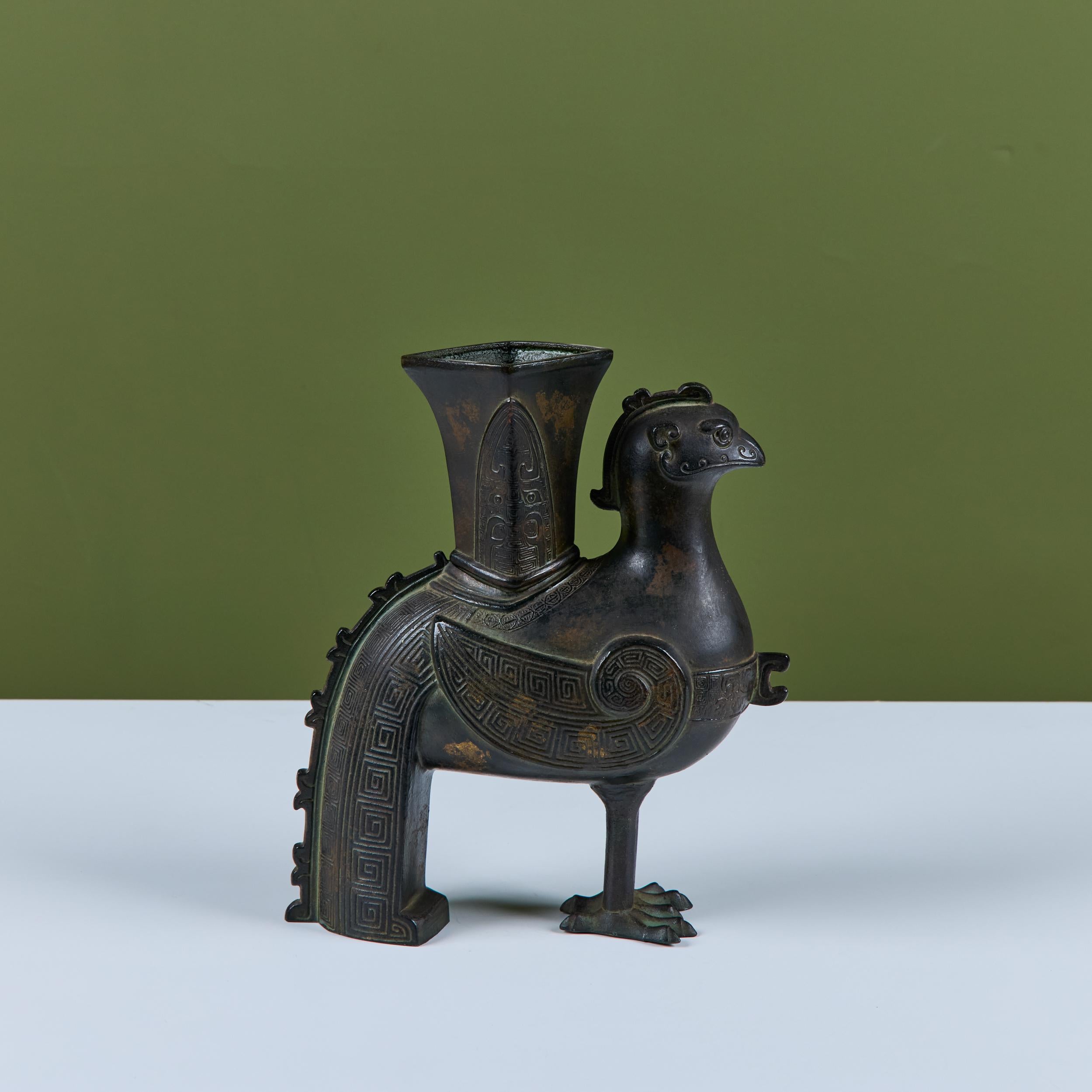 20th Century Chinese Zun Rooster Vessel For Sale