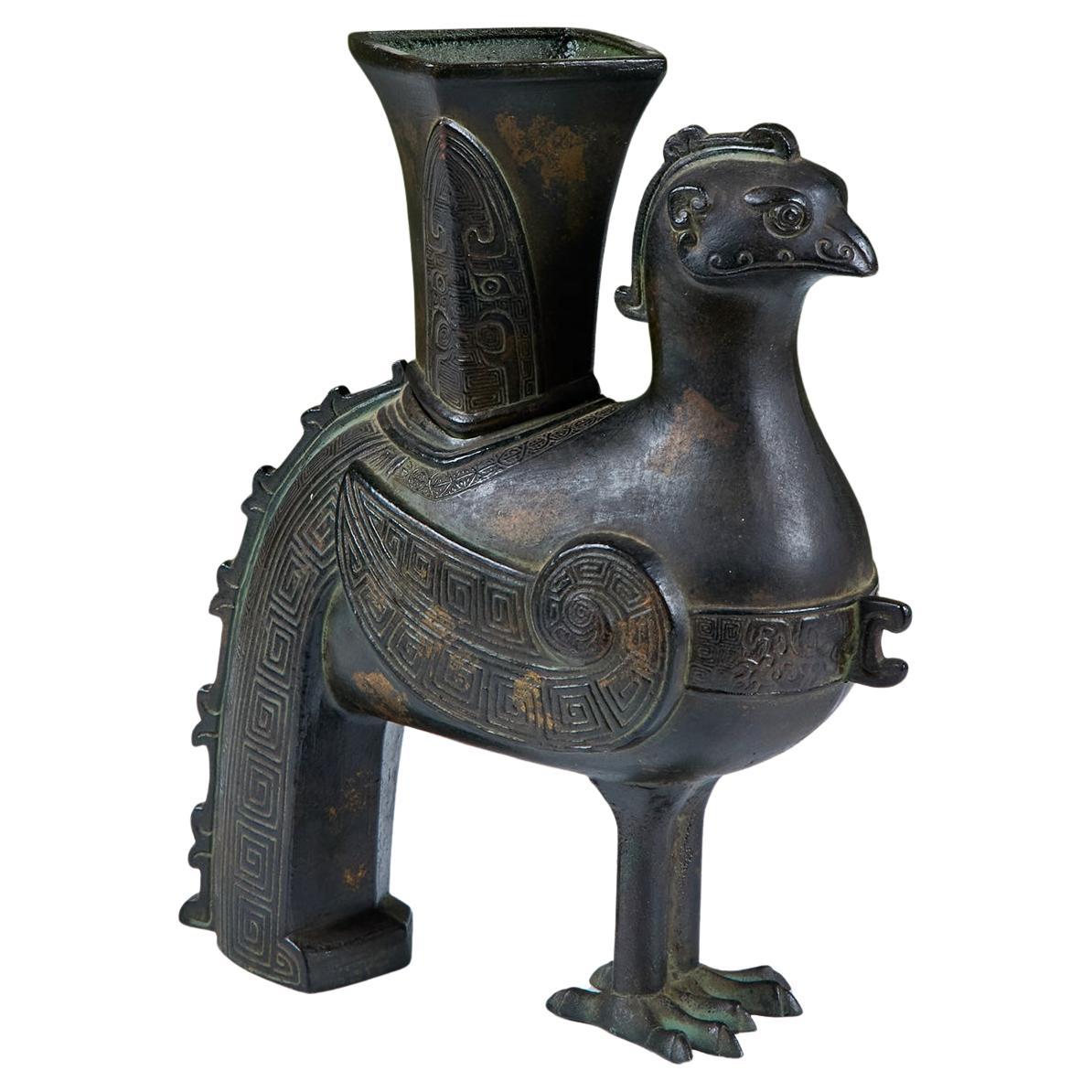 Chinese Zun Rooster Vessel For Sale
