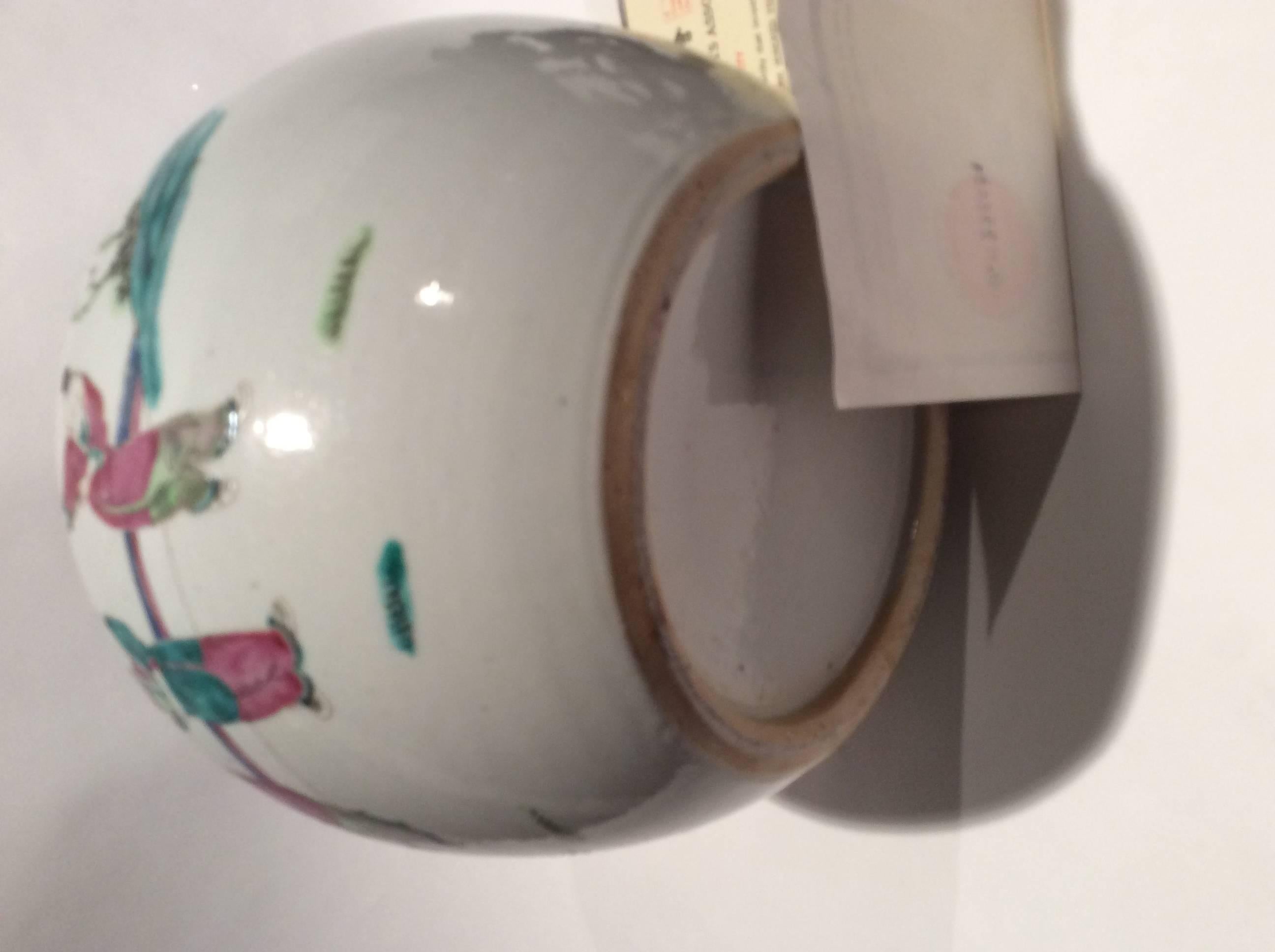 Chinese Ching Dynasty Famille Melon Jar