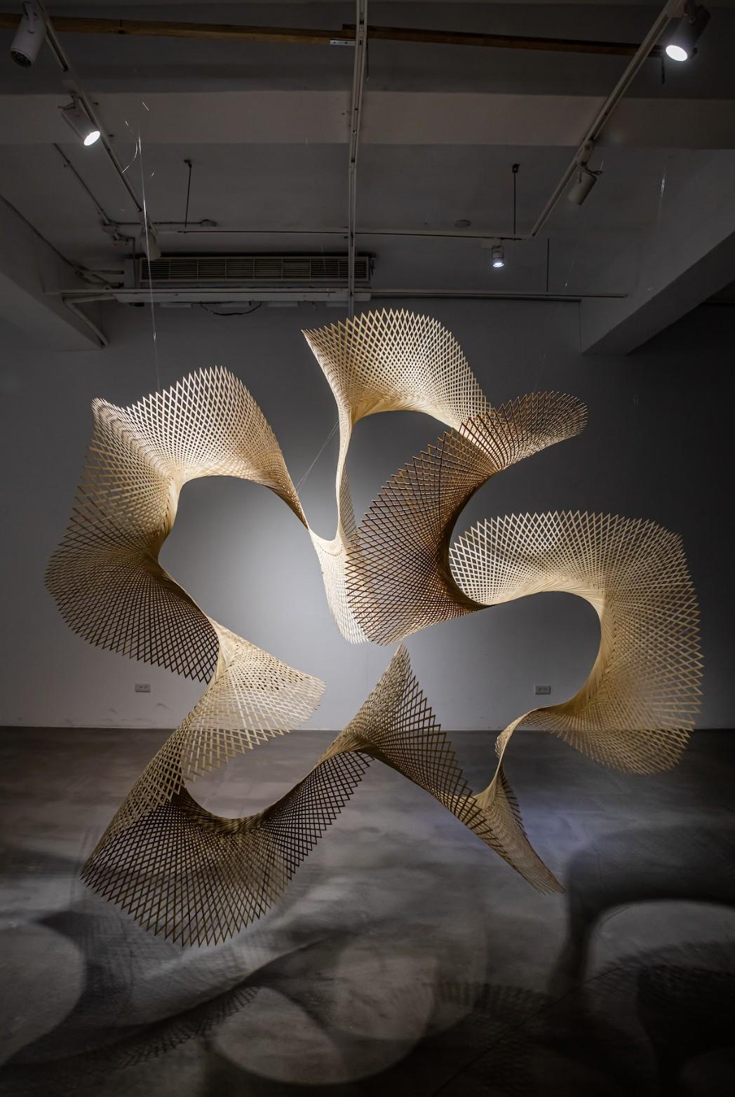 Clouds of Smoke Dream Quest - Brown Abstract Sculpture by Chingke Lin