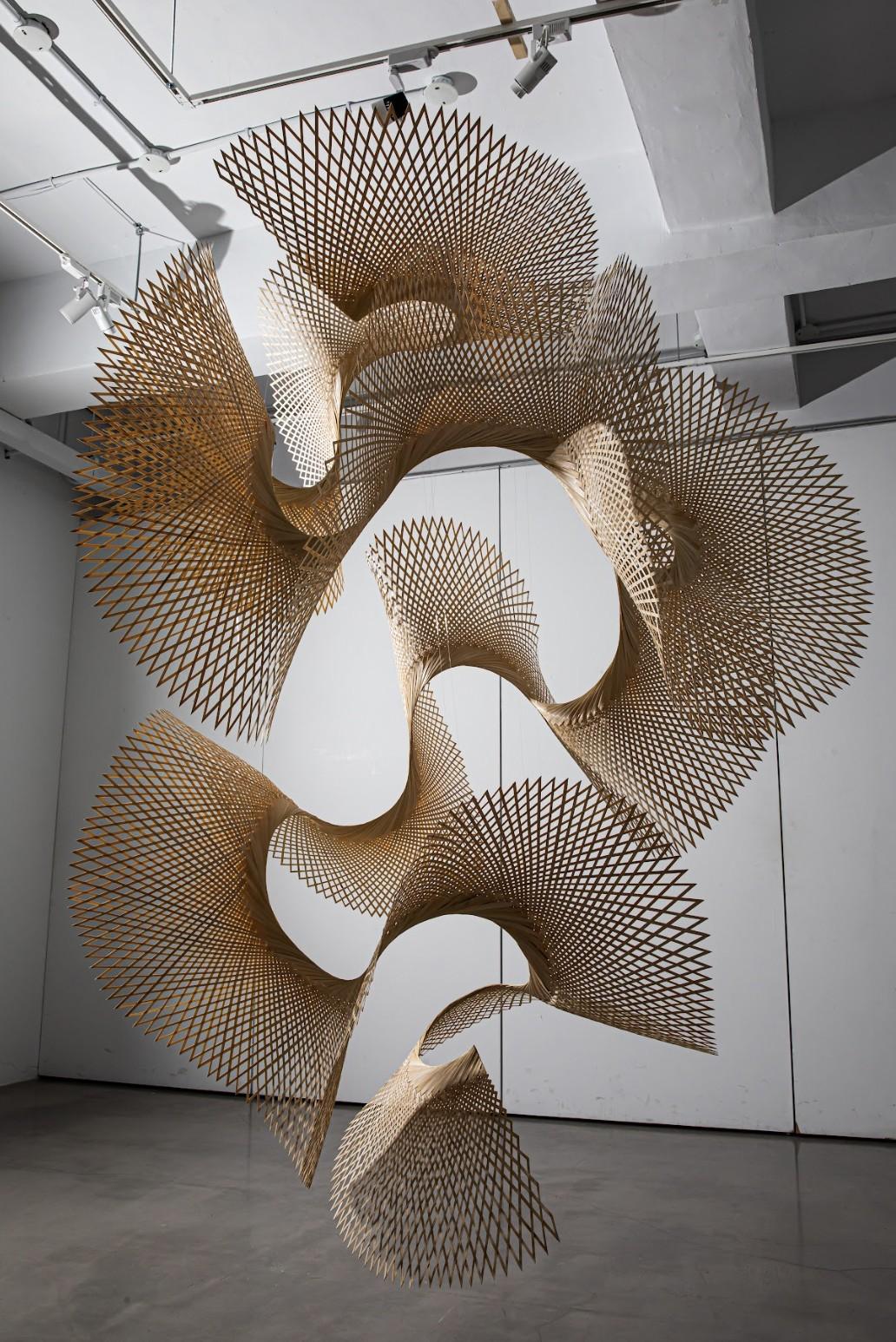Clouds of Smoke Ethereal - Brown Abstract Sculpture by Chingke Lin