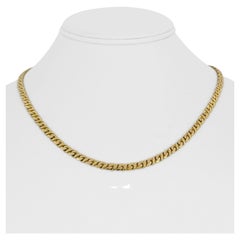 Chini 18 Karat Yellow Gold Solid Fancy Curb Link Chain Necklace, Italy