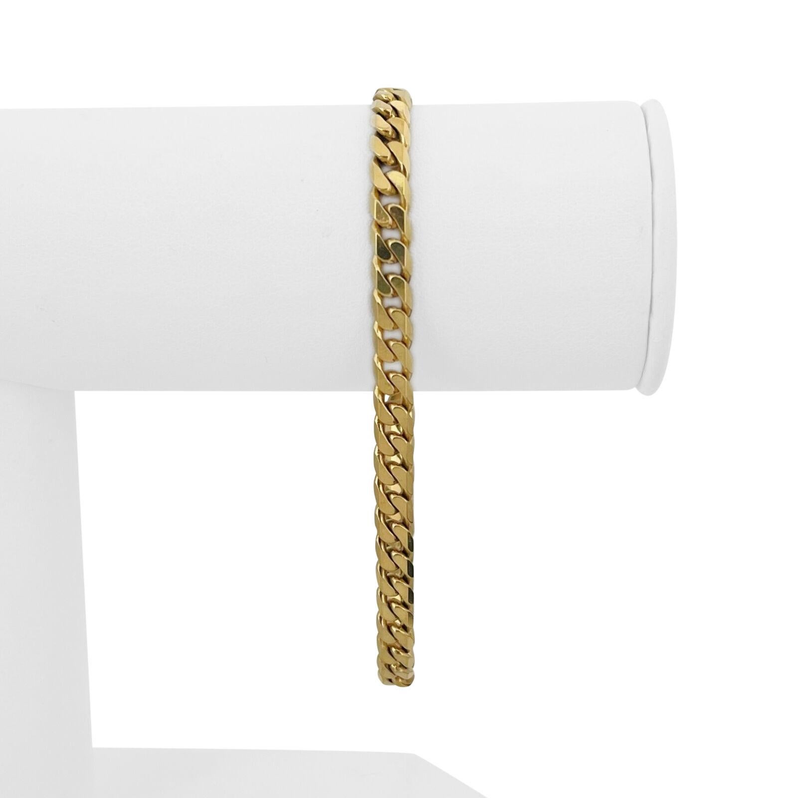 Chini 18k Yellow Gold 20.8g Solid Vintage 5mm Curb Link Bracelet Italy 8