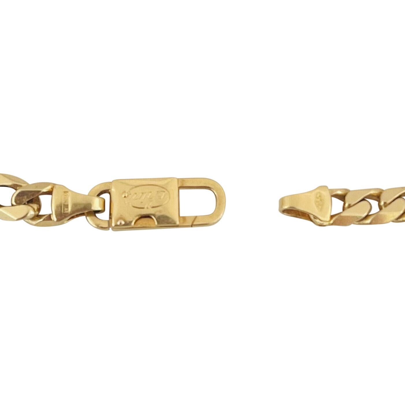 Chini 18 Karat Yellow Gold Solid Vintage Curb Link Bracelet Italy In Good Condition In Guilford, CT