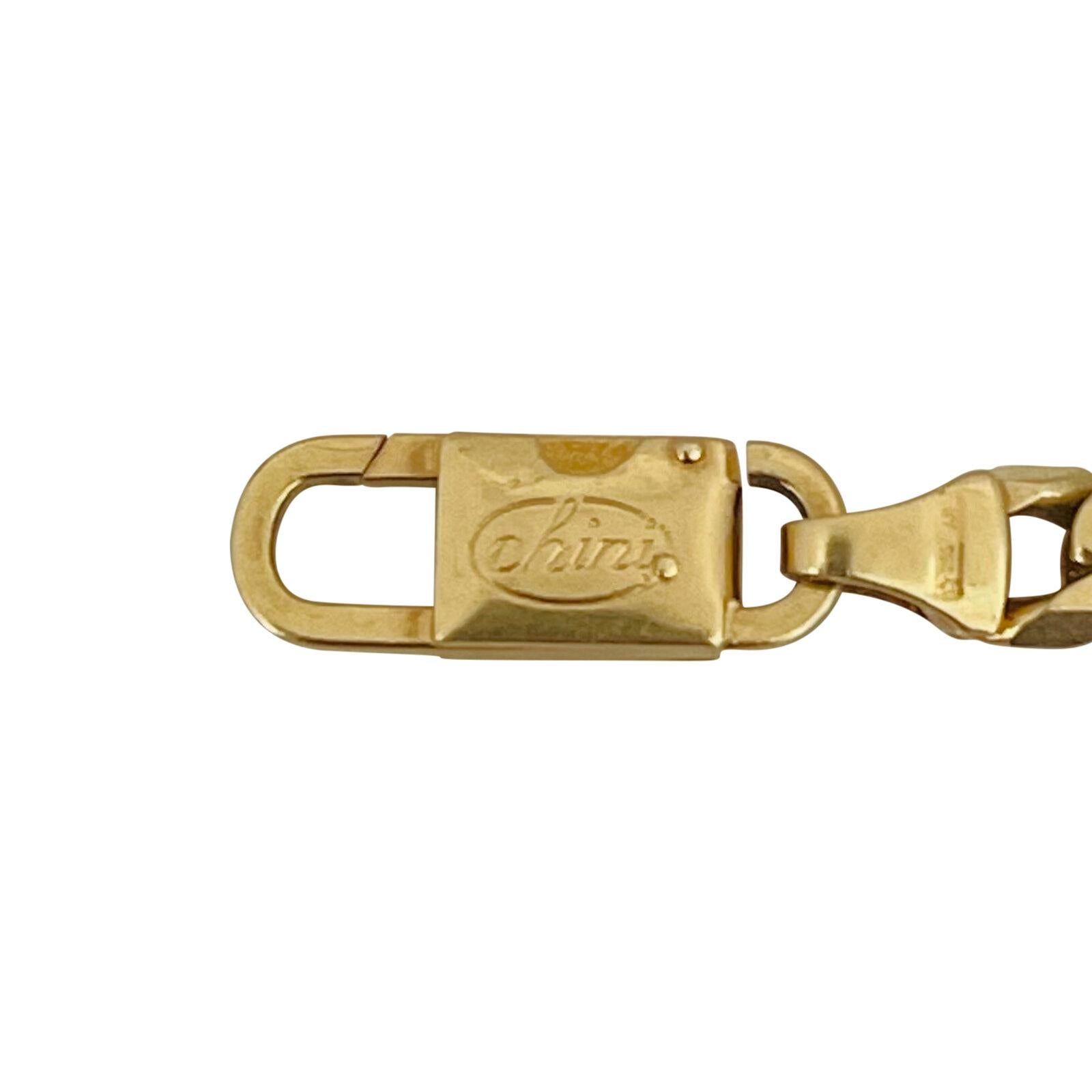 Chini 18 Karat Yellow Gold Solid Vintage Curb Link Bracelet Italy 1