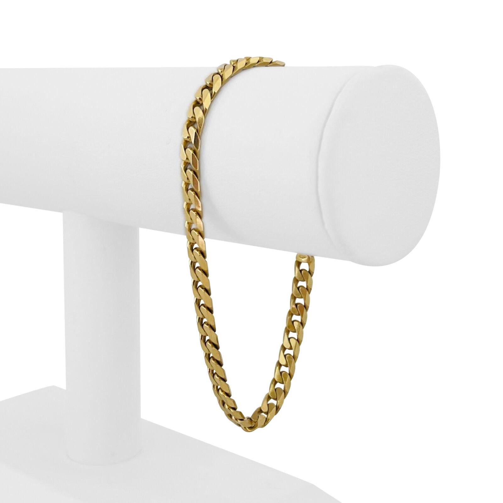 Chini 18 Karat Yellow Gold Solid Vintage Curb Link Bracelet Italy 3